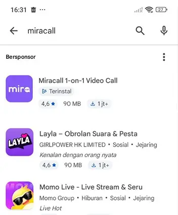 Ketik Miracall di kolom pencarian